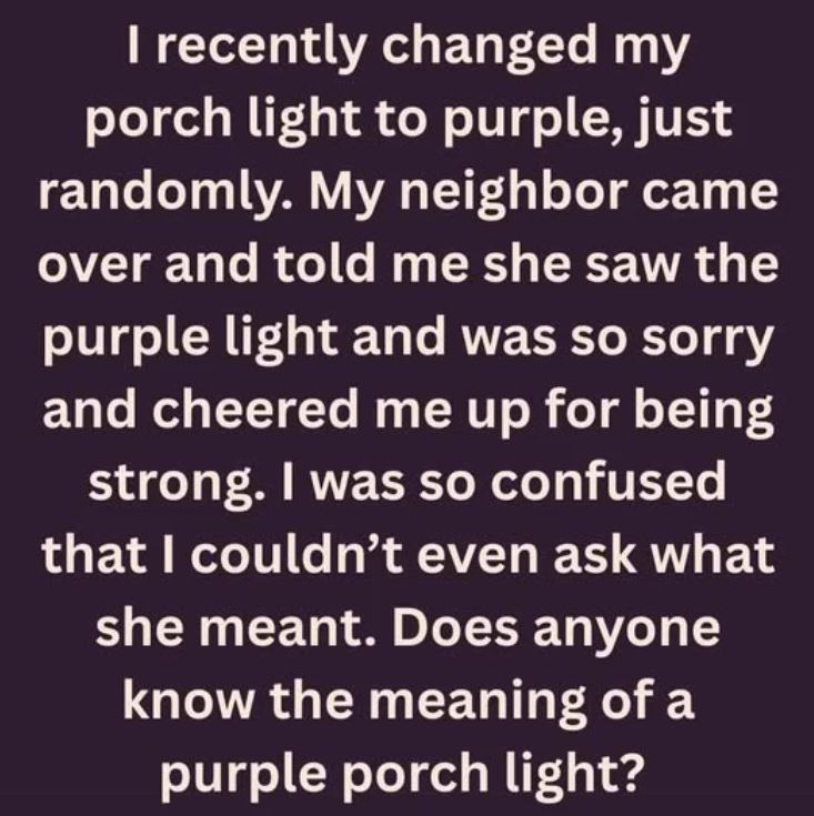 Purple Porch Lights and Their Powerful Message