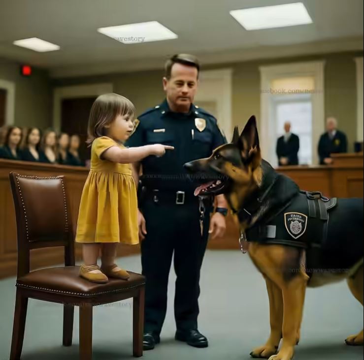 3-Year-Old Girl Points At Police Dog In Courtroom – and Says only 2 Words! What Happens Next Is Unthinkable
