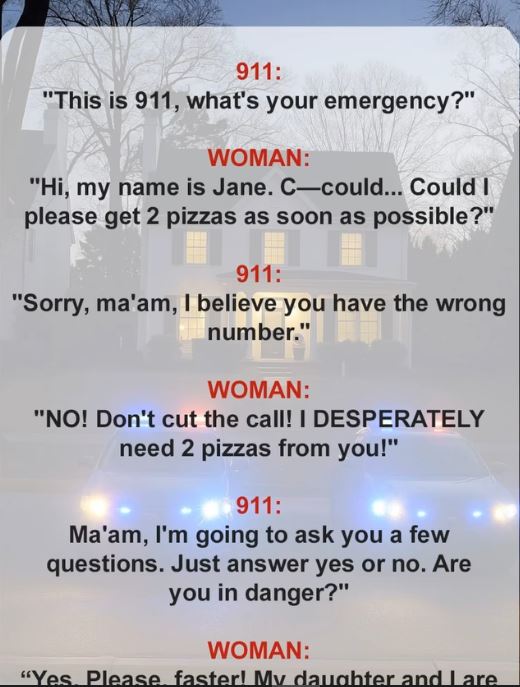 I Need Two Pizzas”: 911 Operator Uncovers Hidden Cry for Help