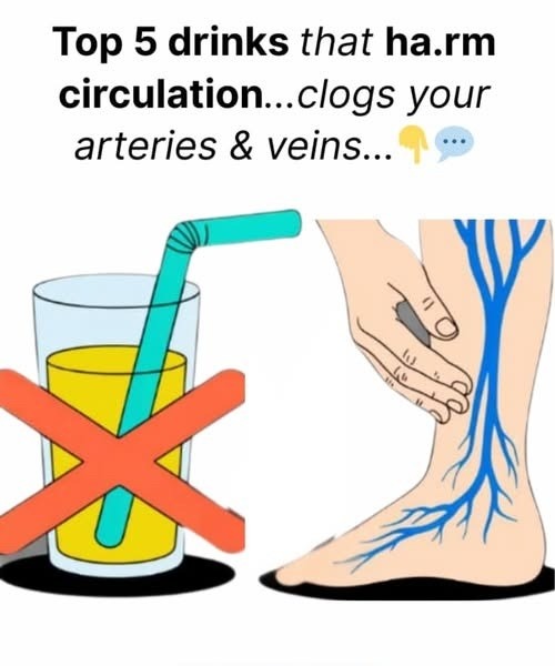 Top 5 Drinks That Harm Circulation and Clog Arteries