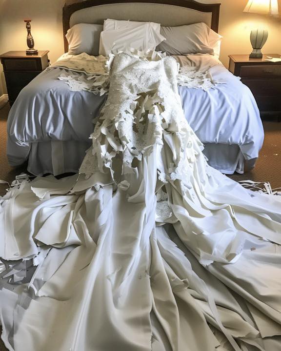 “My Daughter’s Wedding Dress Found in Shreds with My Stepdaughter Standing Over It—I Blamed Her, but the Real Culprit Was Someone Else”