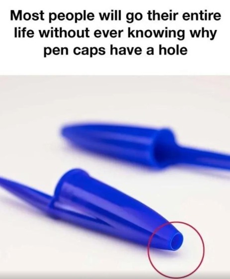 The small hole in pen caps serves four main purposes