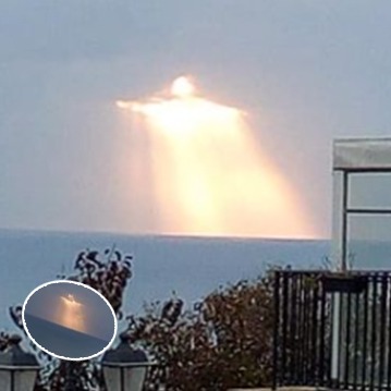 Glowing Figure Resembling Christ the Redeemer Captured in Italian Sky